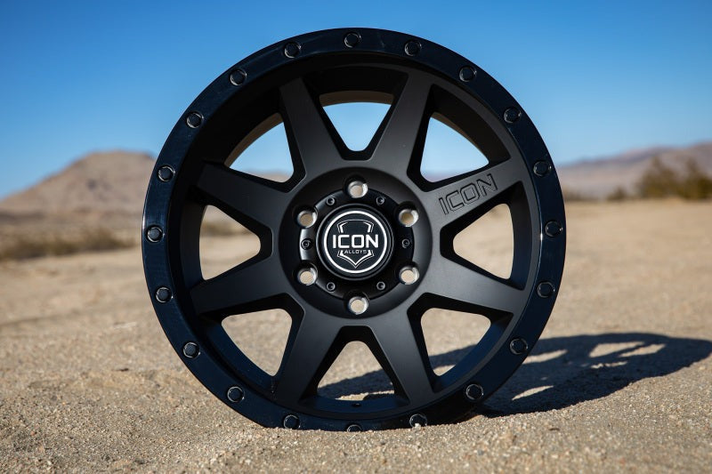 ICON Alloys Rebound 18x9 5x5 -12mm 4.5" Backspacing Double Black Wheel - 1818907345DB