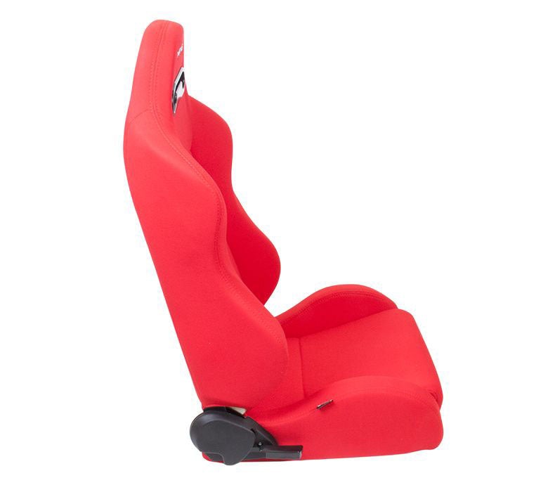 NRG Innovations Type R Cloth Sport Seats Red w/ Red Stitching (Pair) - Universal