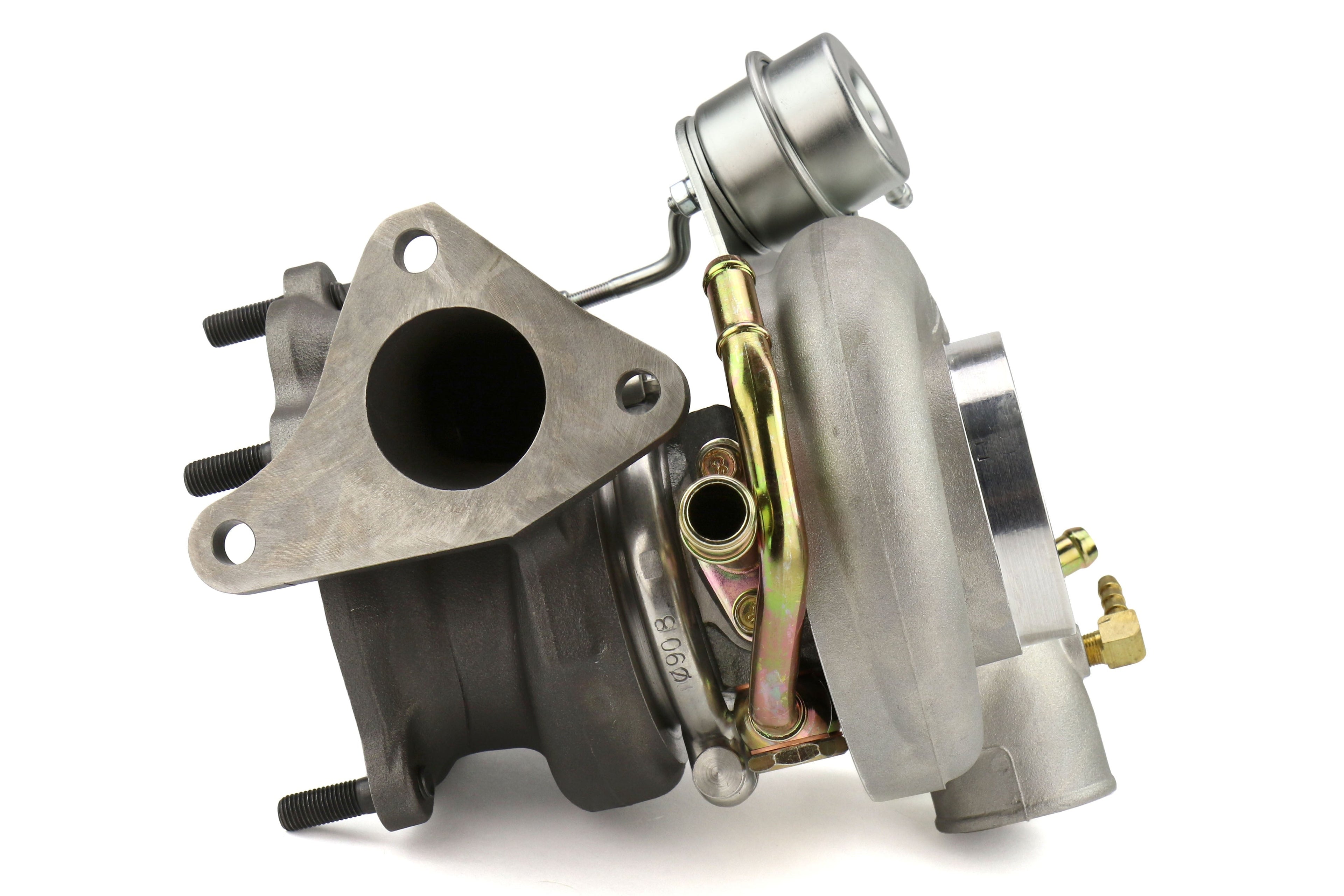 Forced Performance FP BLACK Turbocharger 84mm 8cm IWG w/ Oil Feed Line - 2002-2007 Subaru WRX / 2004-2021 Subaru STI