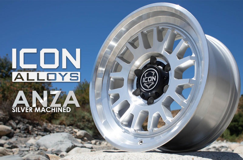 ICON Alloys Anza 17x8.5 5x5 -6mm 4.5" Backspacing Silver Machined Wheel - 8217857345SM
