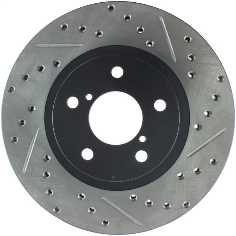StopTech Slotted & Drilled Sport Brake Rotor - Front Left - 2002-2007 Subaru WRX