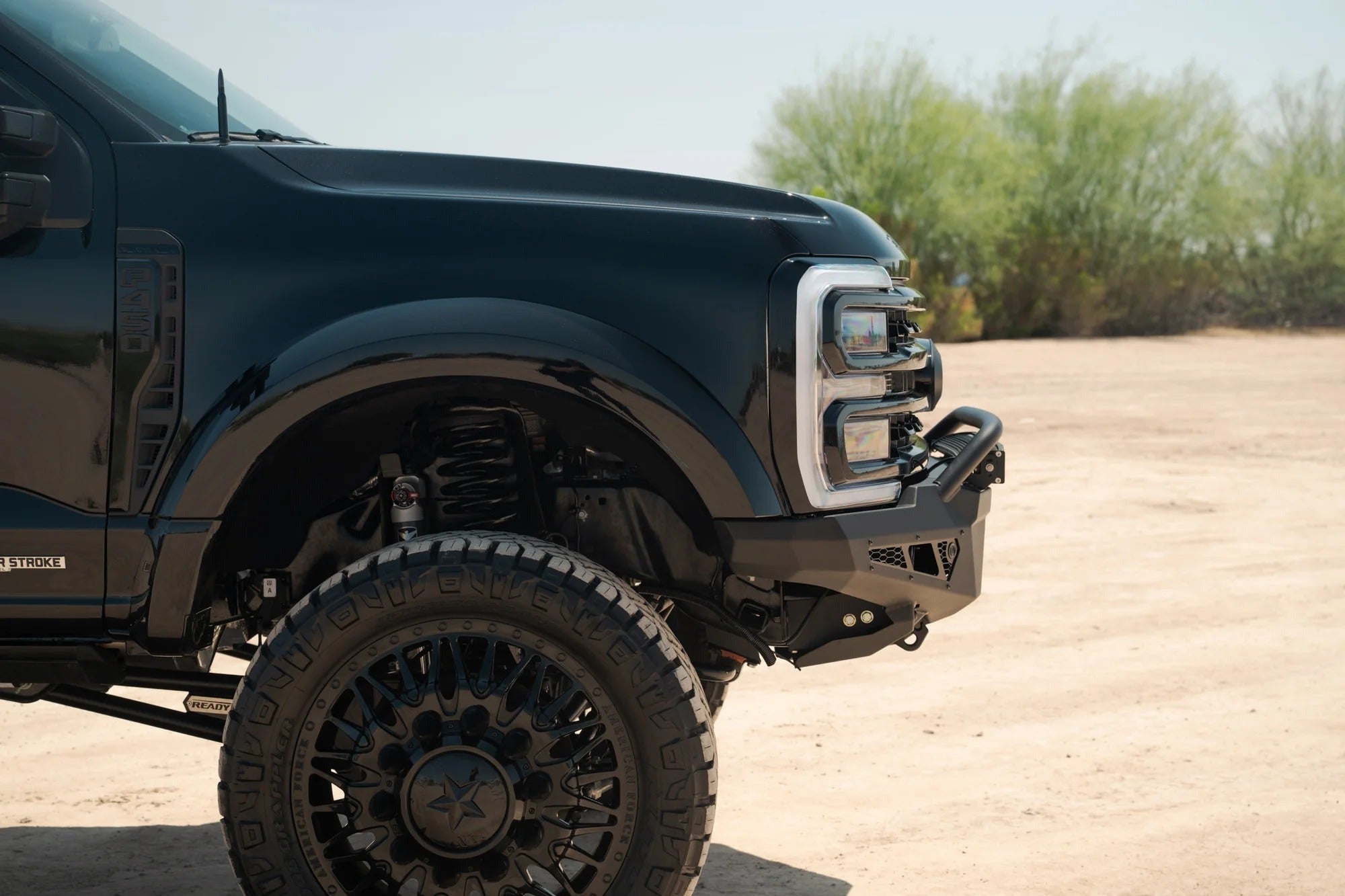 Addictive Desert Designs 2023+ Ford Super Duty HoneyBadger Front Bumper w/ Top Hoop