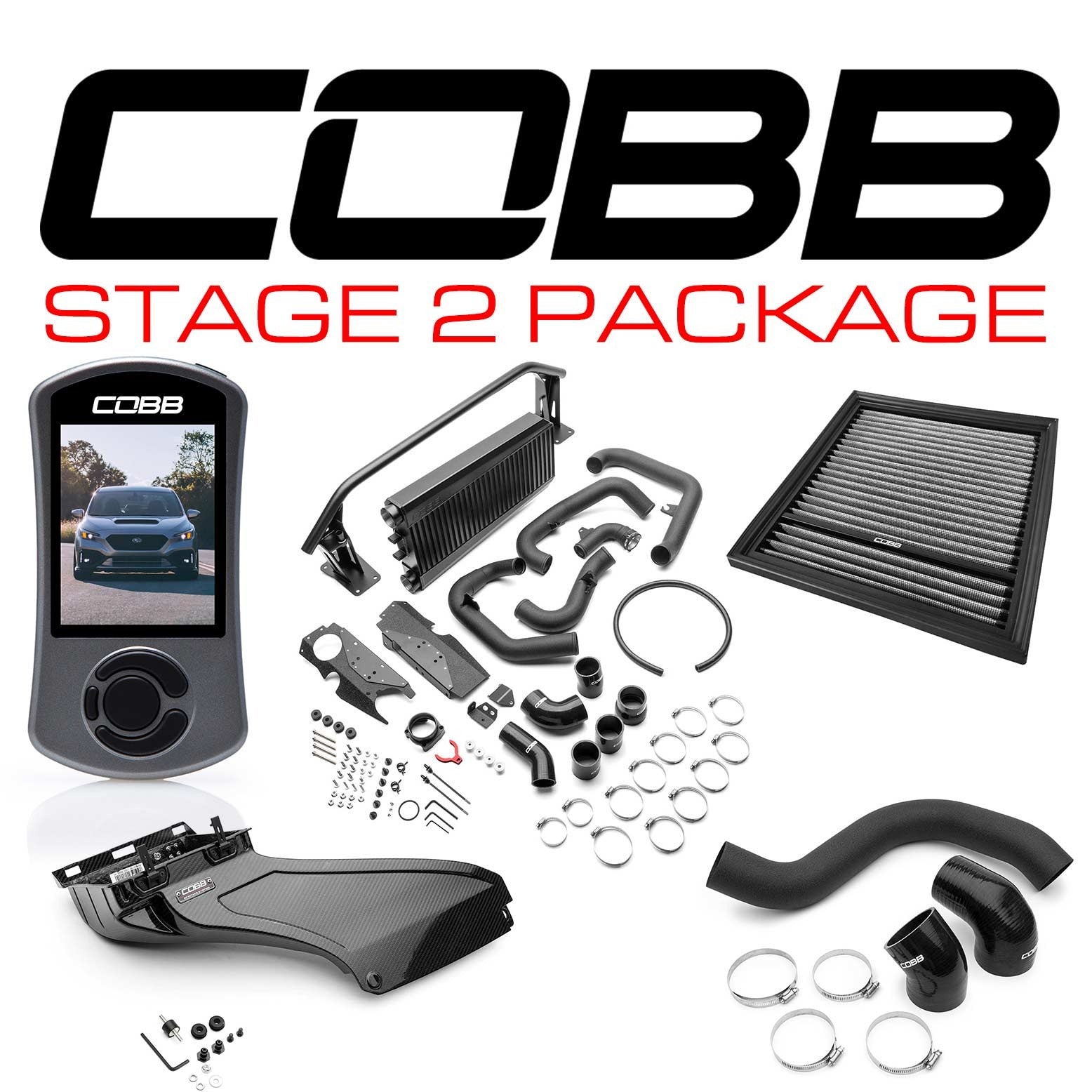 Cobb Stage 2 Power Package w/ Black FMIC - 2022-2026 Subaru WRX
