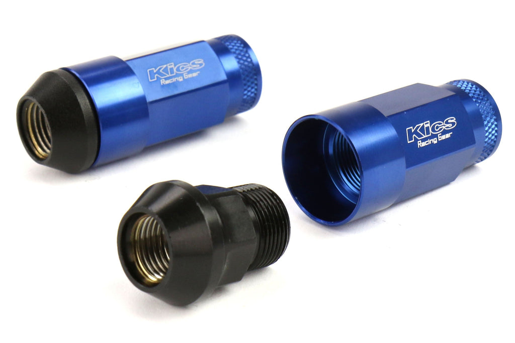 Project Kics Leggdura Racing Shell Type Lug Nut Set 53mm Open-End Look 12X1.25 Blue - Universal