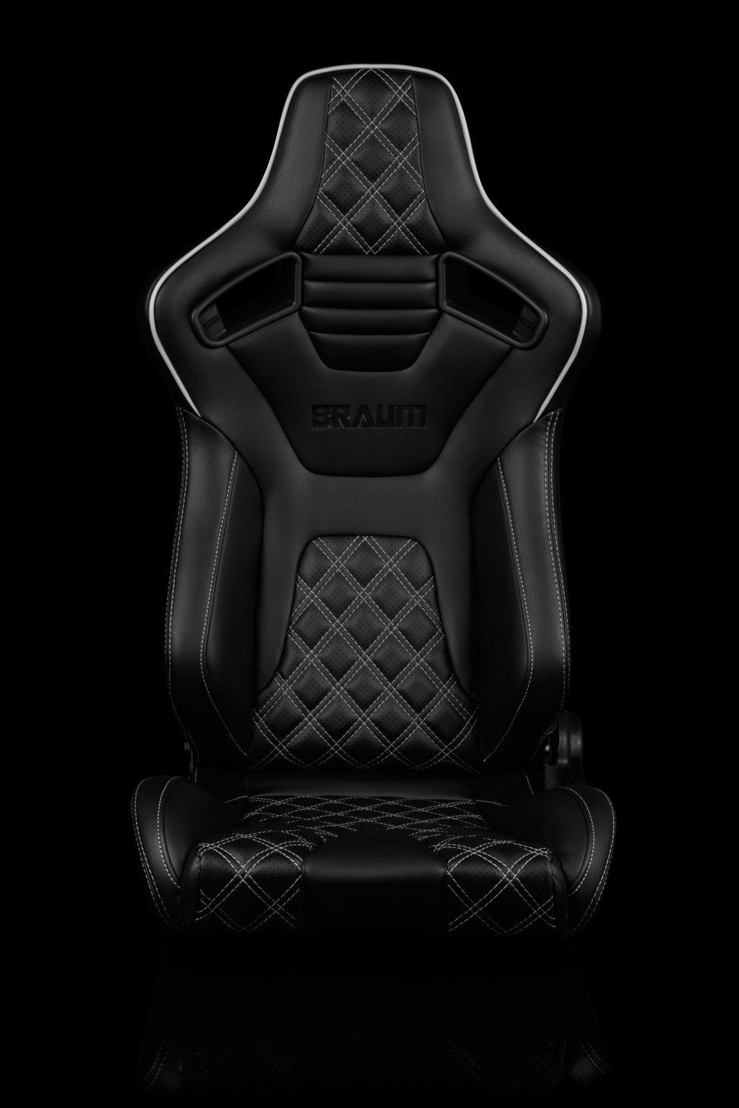 Braum Elite-X Series Racing Seats Diamond Edition White Piping Pair - Universal