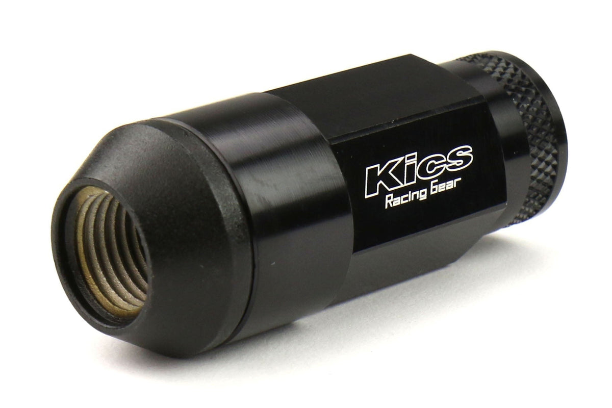 Project Kics Leggdura Racing Shell Type Lug Nut Set 53mm Open-End Look 12X1.25 Black
