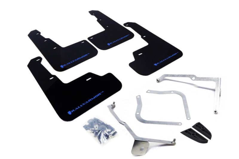 Rally Armor Black UR Mud Flap w/Light Blue Logo - 2015-2021 Subaru WRX / 2015-2021 STI