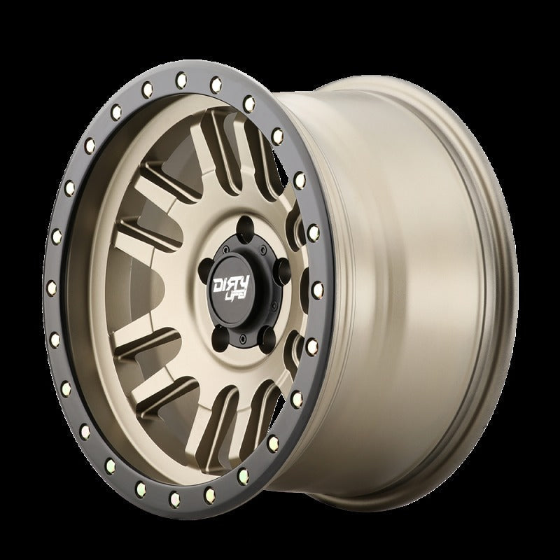 Dirty Life 9309 Canyon Pro 17x9/6x139.7 BP/0mm Offset/106mm Hub Satin Gold Wheel - Beadlock