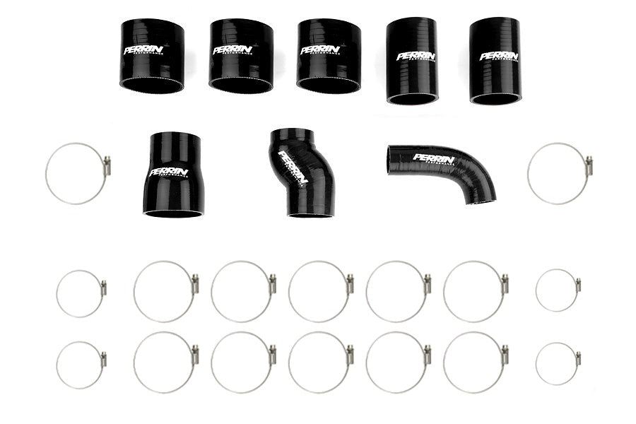 PERRIN Boost Tube Kit Red Piping Black Couplers - 2008-2014 Subaru STI