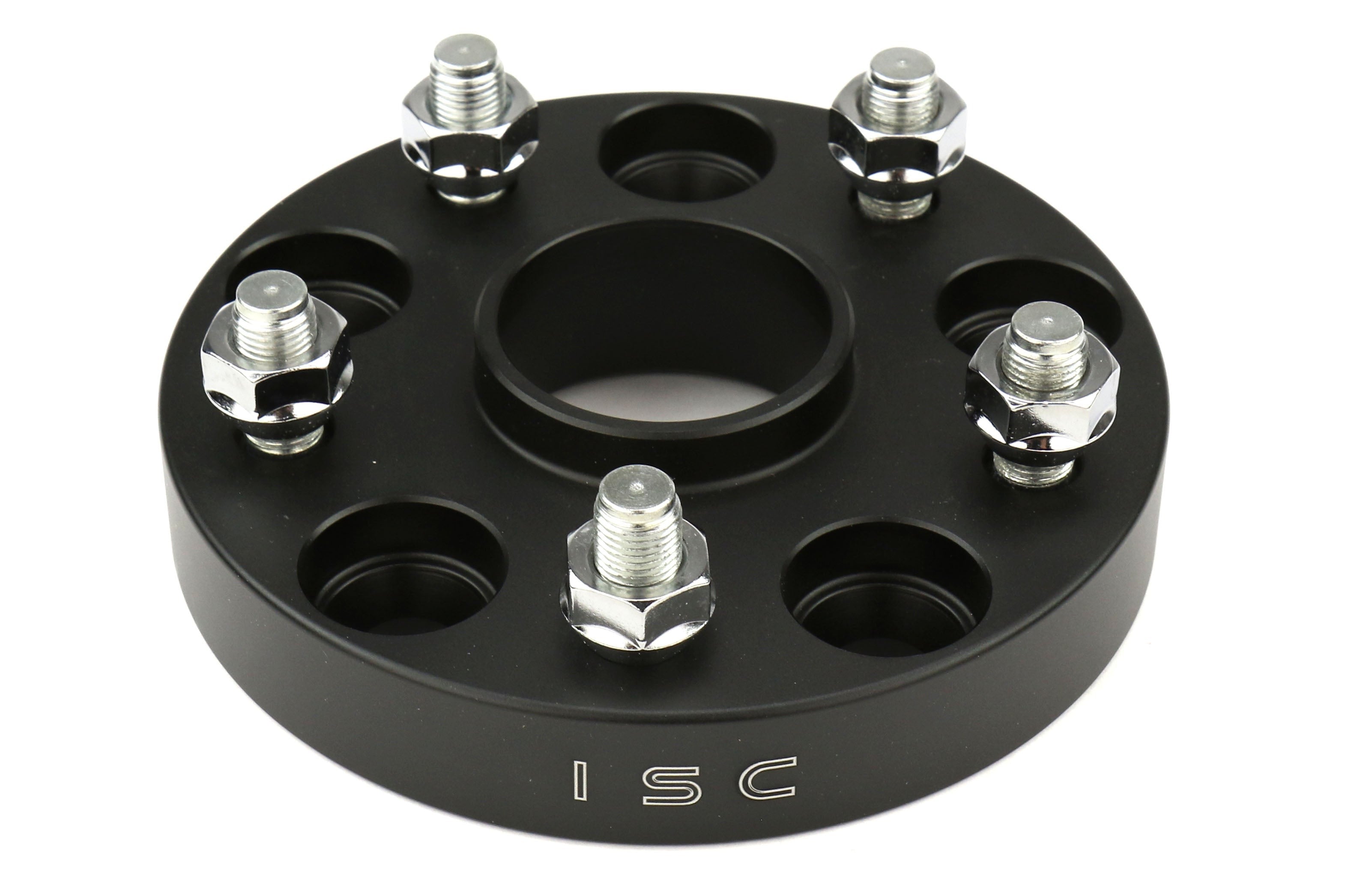 ISC Suspension Wheel Spacers 5x114.3 25mm Black Pair - Subaru STI 2005+ / WRX 2015+