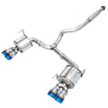 AWE Tuning Touring Edition Exhaust - Vapor Blue Quad Tips - 2012-2021 Subaru STI Sedan
