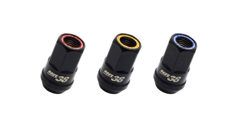 Wheel Mate Muteki HR38 Open End Lug Nuts - 12x1.50 Black Chrome / Red Ring