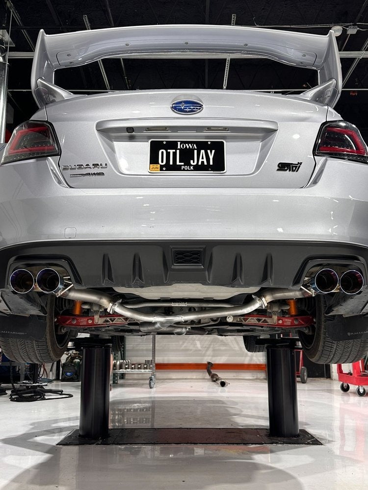 Off The Line Performance Muffler Delete Axlebacks - Burnt Tip -2015-2021 Subaru WRX / 2015-2018 STI