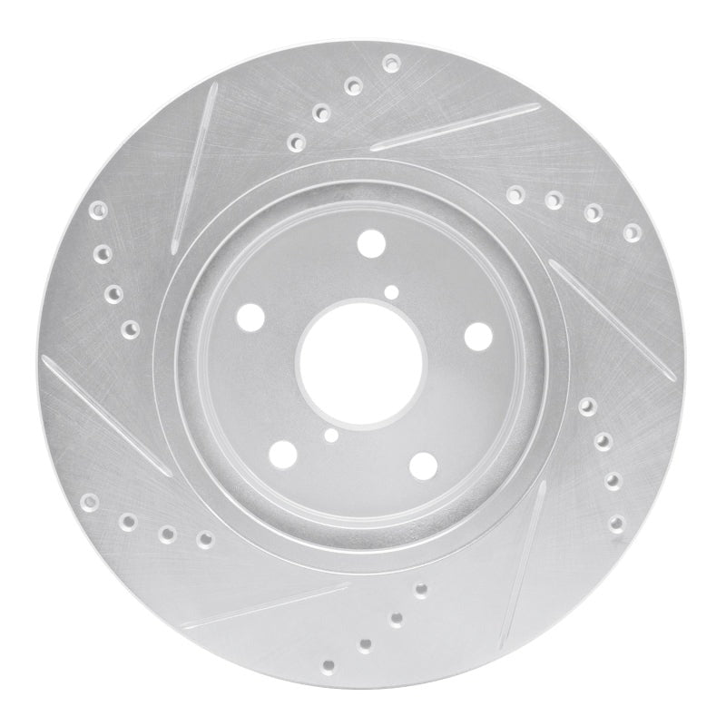 R1 Concepts Drilled & Slotted Silver Front Right Brake Rotor - 2019-2024 Subaru Forester