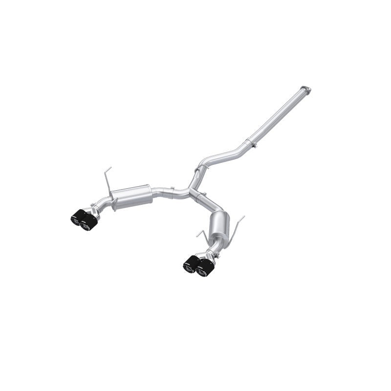 MBRP 3in Street Profile Cat-Back - Dual Split Rear Quad Carbon Fiber Tips - 2022-2026 Subaru WRX