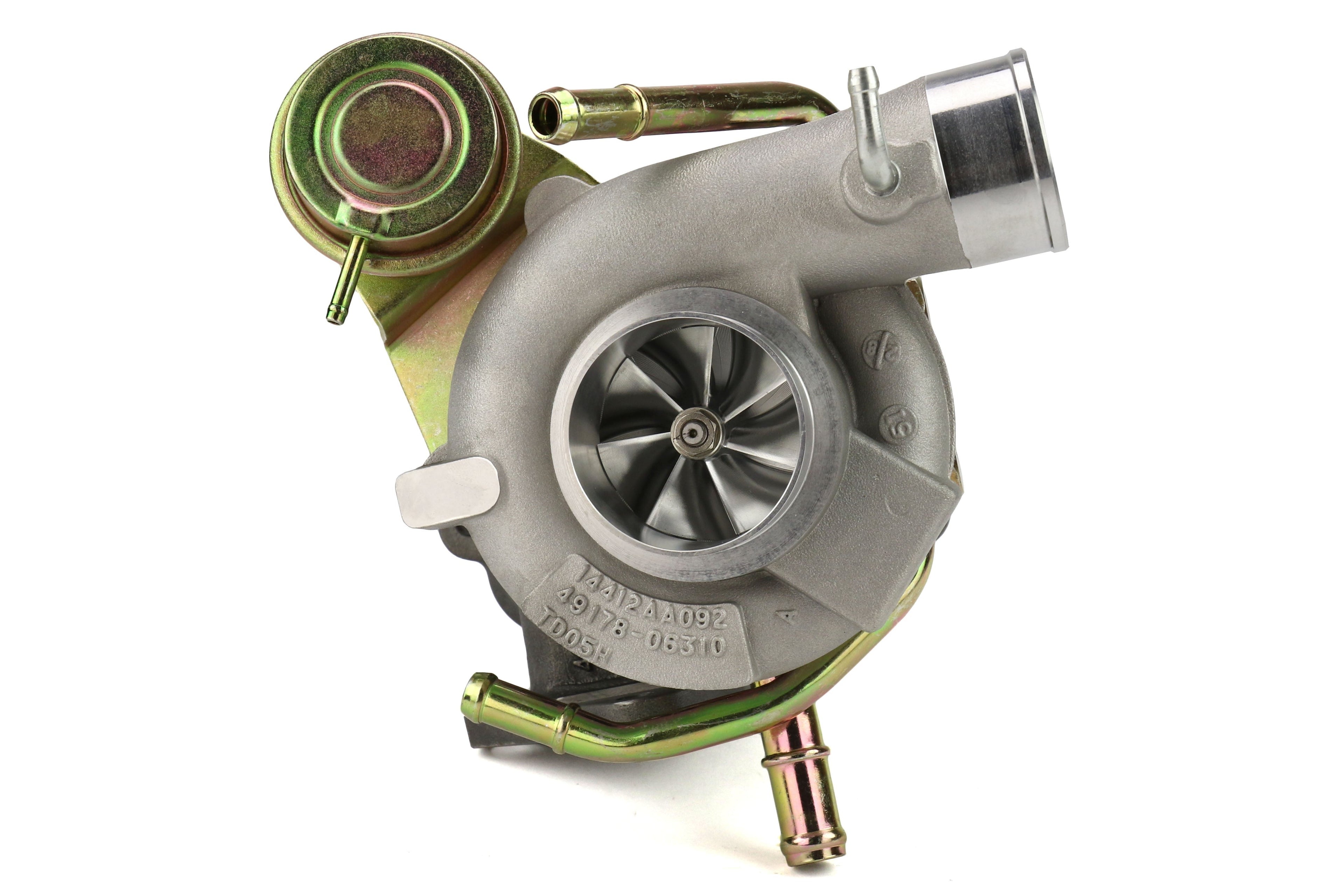 Forced Performance FP BLUE Turbocharger 58mm 8cm IWG w/ Oil Feed Line - 2002-2007 Subaru WRX / 2004-2021 Subaru STI