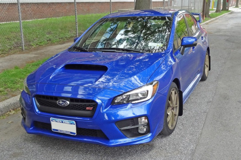 Rally Armor Black UR Mud Flap w/Light Blue Logo - 2015-2021 Subaru WRX / 2015-2021 STI