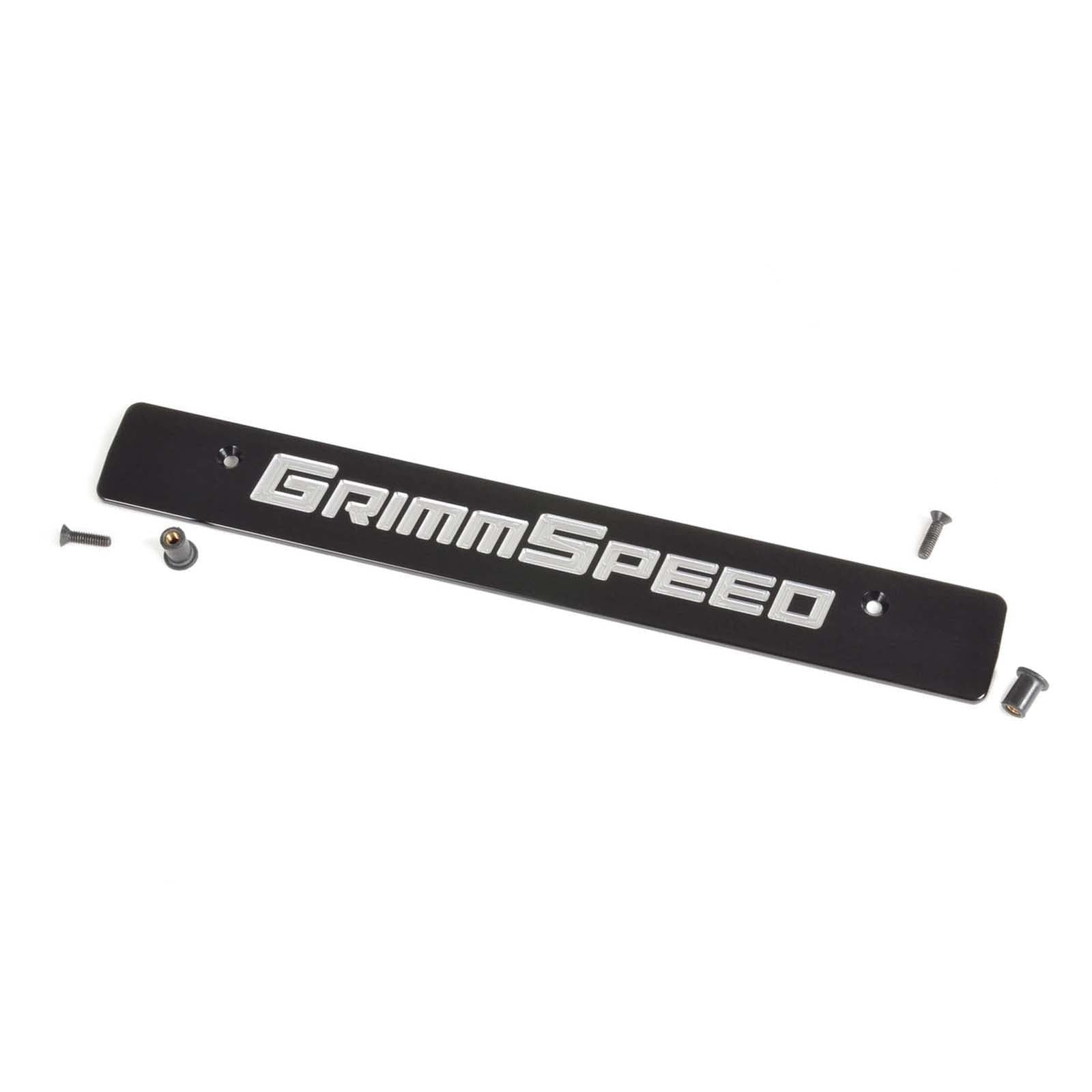 GrimmSpeed License Plate Delete Black/Silver - 2006-2014 Subaru WRX/STI