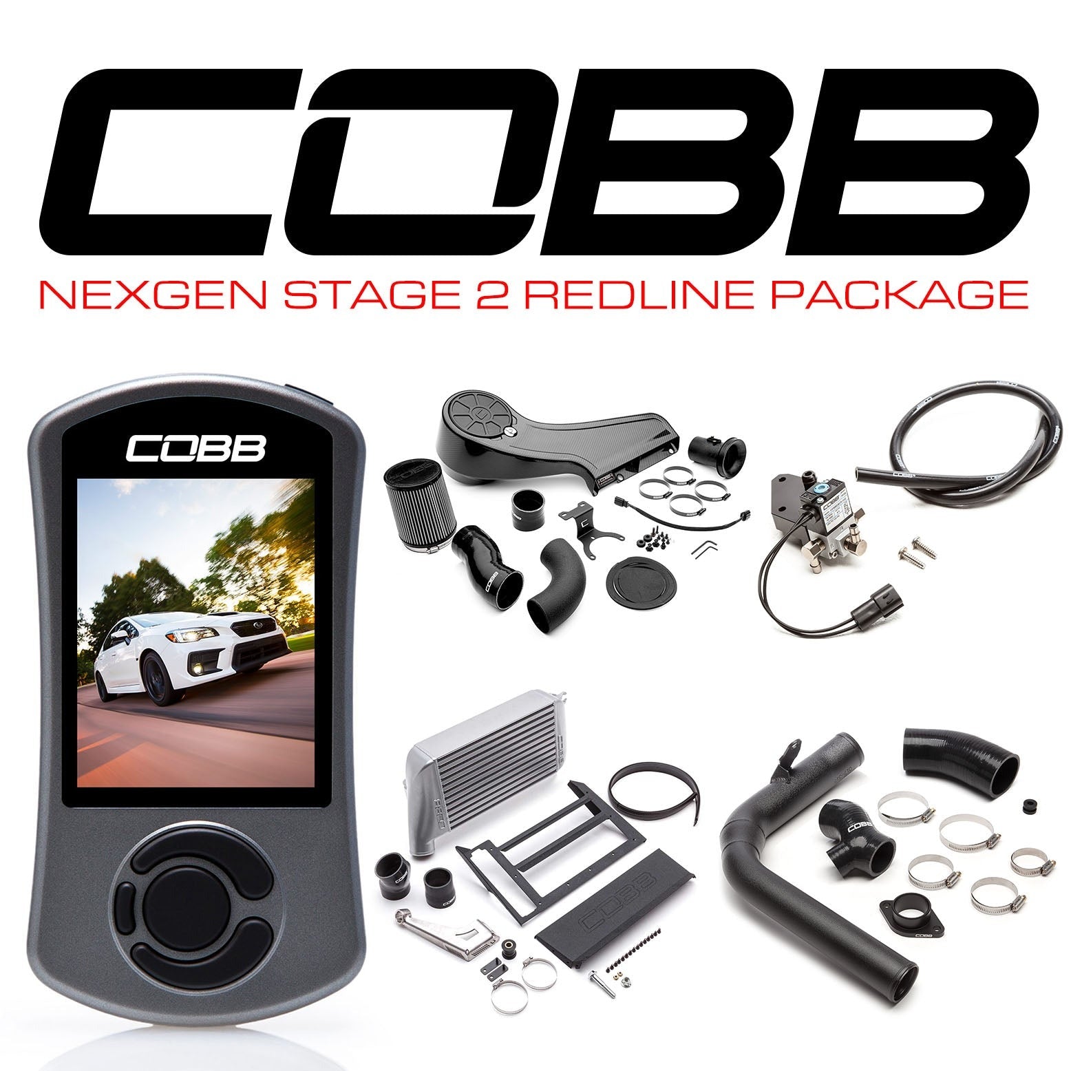 Cobb NexGen Stage 2 Redline Carbon Fiber Power Package - Silver - 2015-2021 Subaru WRX