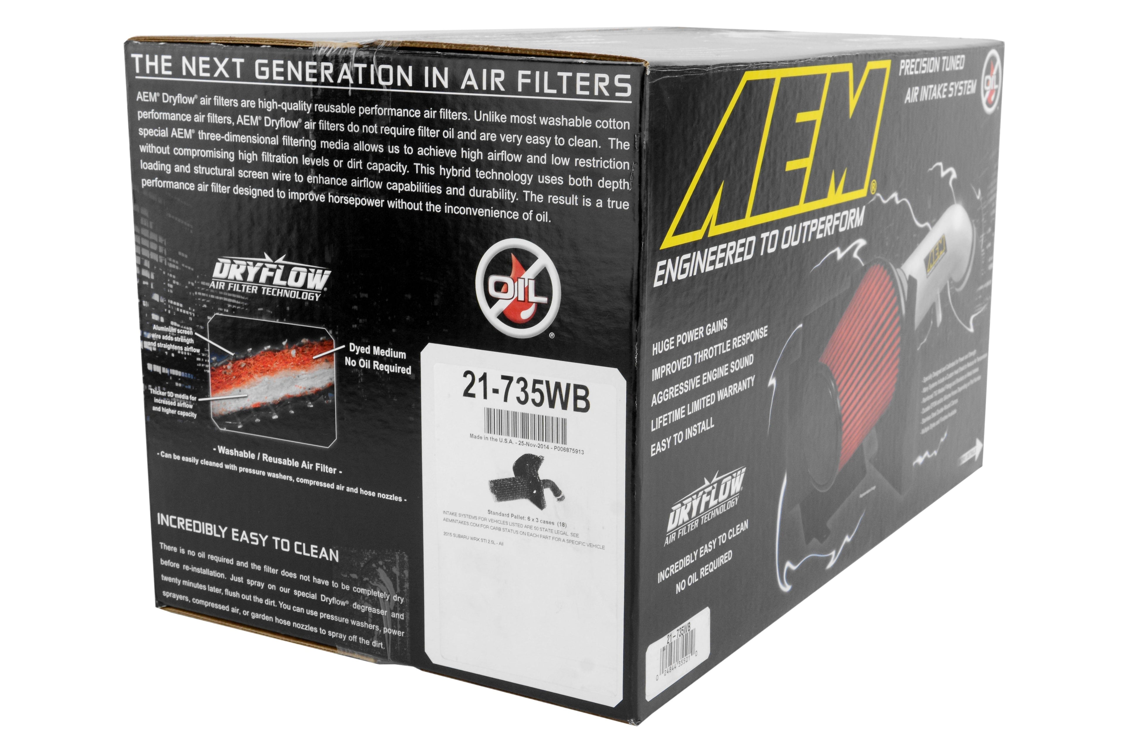 AEM Cold Air Intake - Wrinkle Black - 2015-2017 Subaru STI