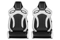 Braum Orue Series Sport Seats White Diamond (Black Stitching)-Universal