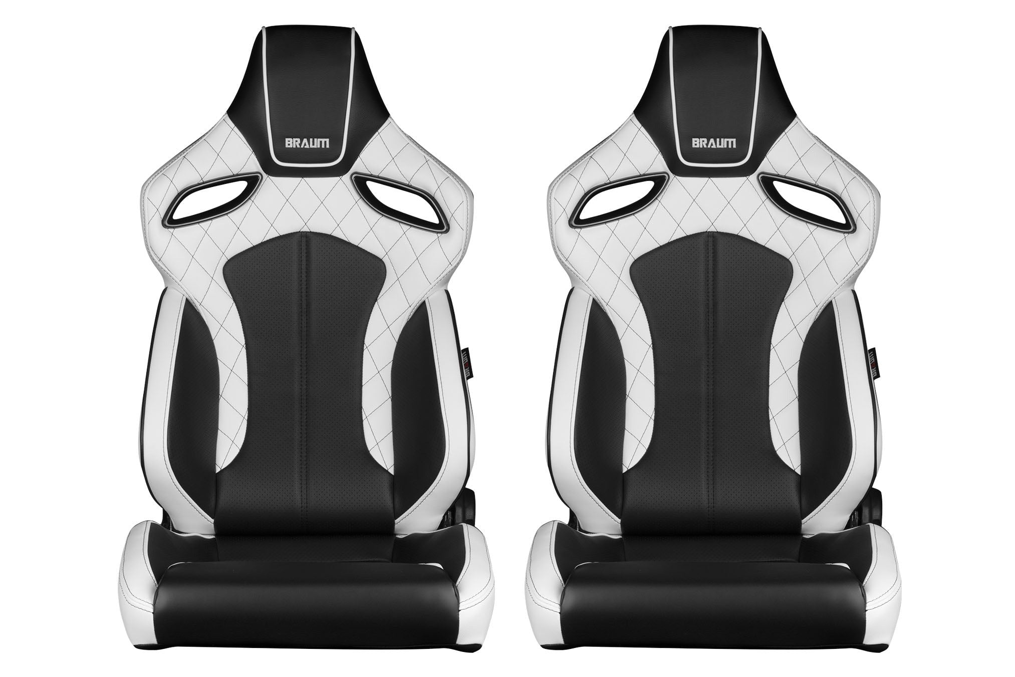 Braum Orue Series Sport Seats White Diamond (Black Stitching)-Universal