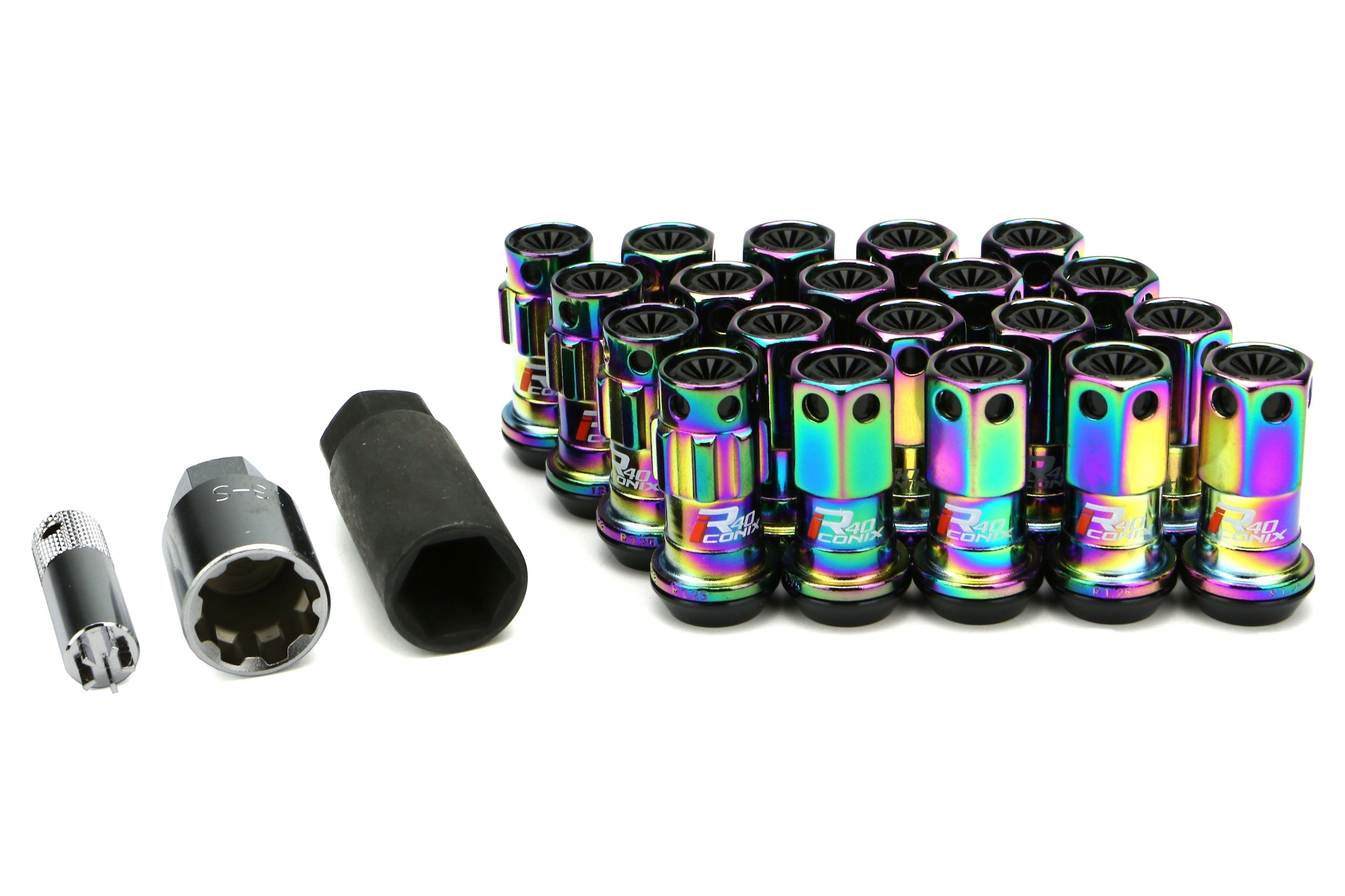 Project Kics R40 Iconix Neo Chrome Locking Lug Nuts M12X1.25