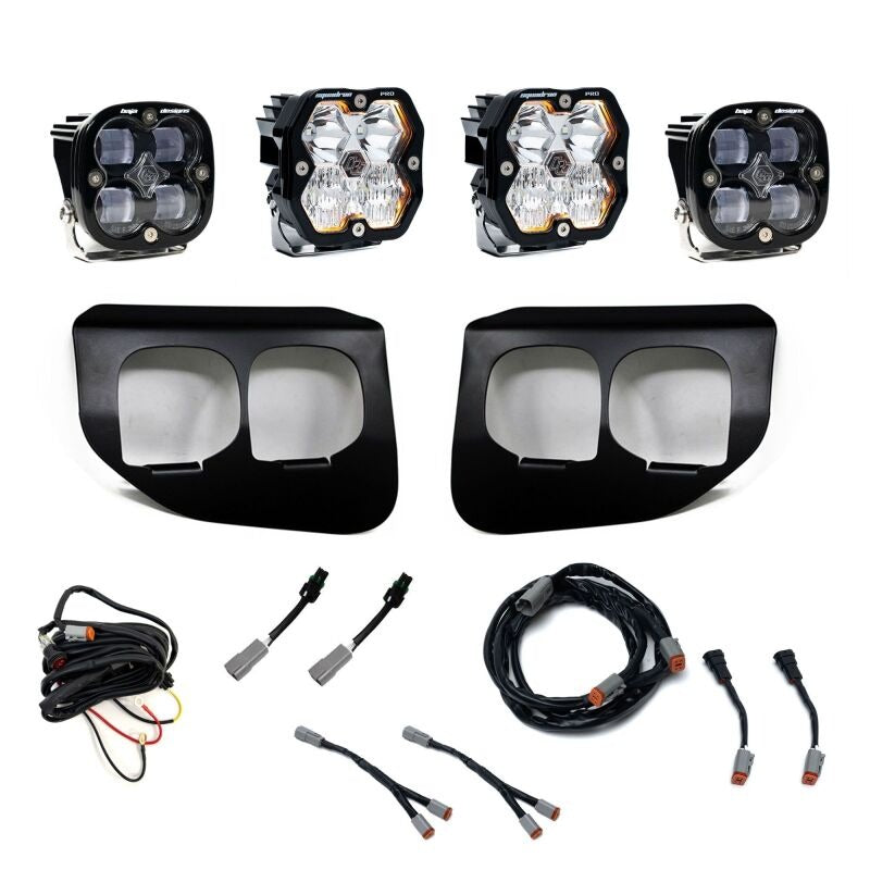 Baja Designs 20-22 Ford Super Duty Squadron 2.0 Pro/SAE Dual Fog Pocket Kit (Driving/Combo) - Clear