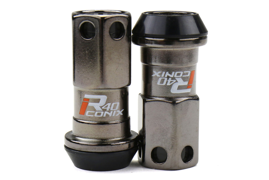 Project Kics R40 Iconix Lug Nut Set w/ Black Plastic Caps M12x1.25
