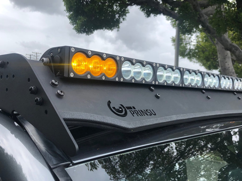 43" Dual Function Amber/White LED Light Bar Prinsu Rack Mounting Bracket Kit
