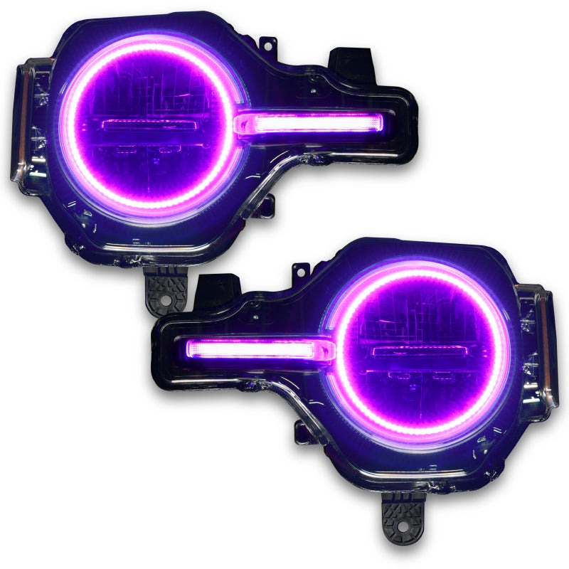 Oracle 21-22 Ford Bronco Headlight Halo Kit w/DRL Bar - Base Headlights -w/2.0 Controller
