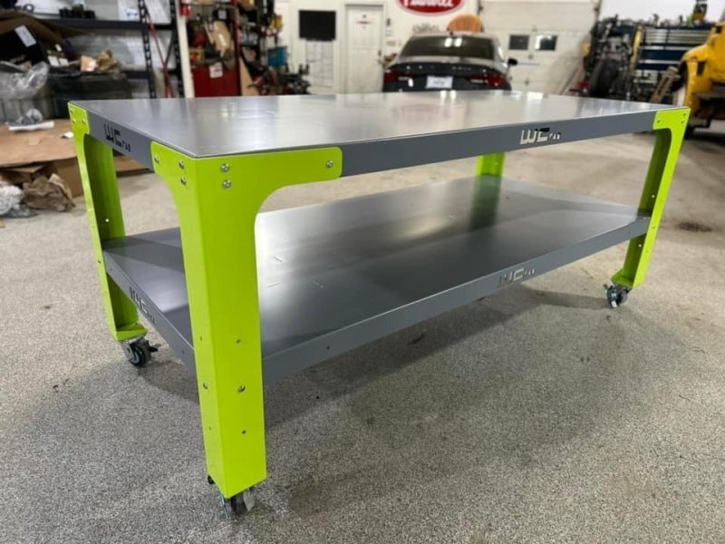 Wehrli Modular Steel Work Bench Top/Shelf Kit - 42in x 90in x .120in Thick (Stainless Steel & Grey)