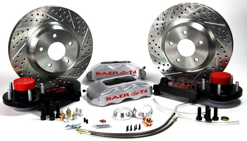 Baer Brakes 65-66 Ford Mustang 13in Track4 Front Brake Kit-Silver-