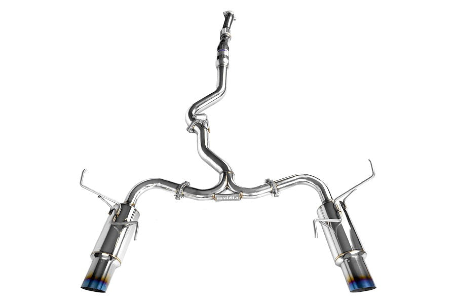 Invidia N1 Dual Exit Cat Back Exhaust - Titanium Tips - 2008-2014 Subaru WRX Sedan / 2011-2014 STI Sedan / 2009-2014 Forester XT