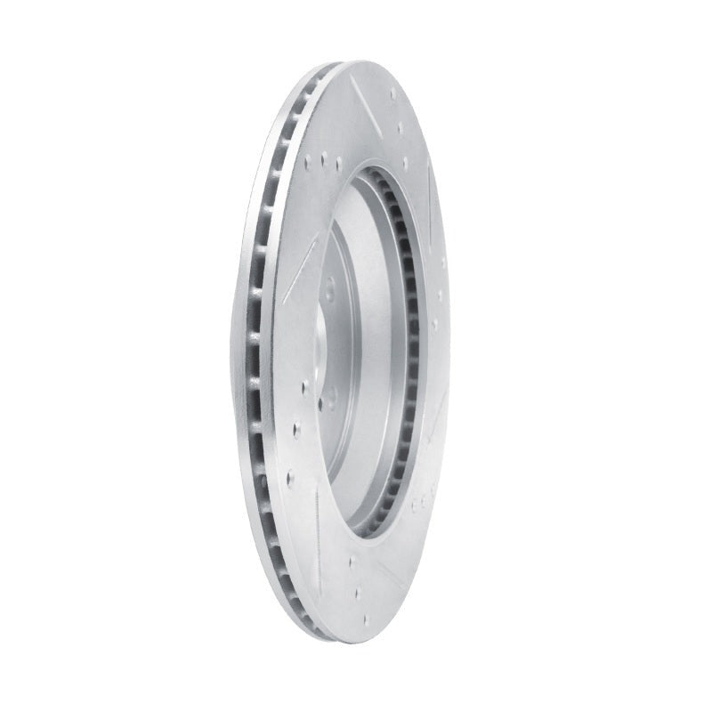 R1 Concepts Rear Right Drilled & Slotted Silver Brake Rotor - 2019-2023 Subaru Crosstrek