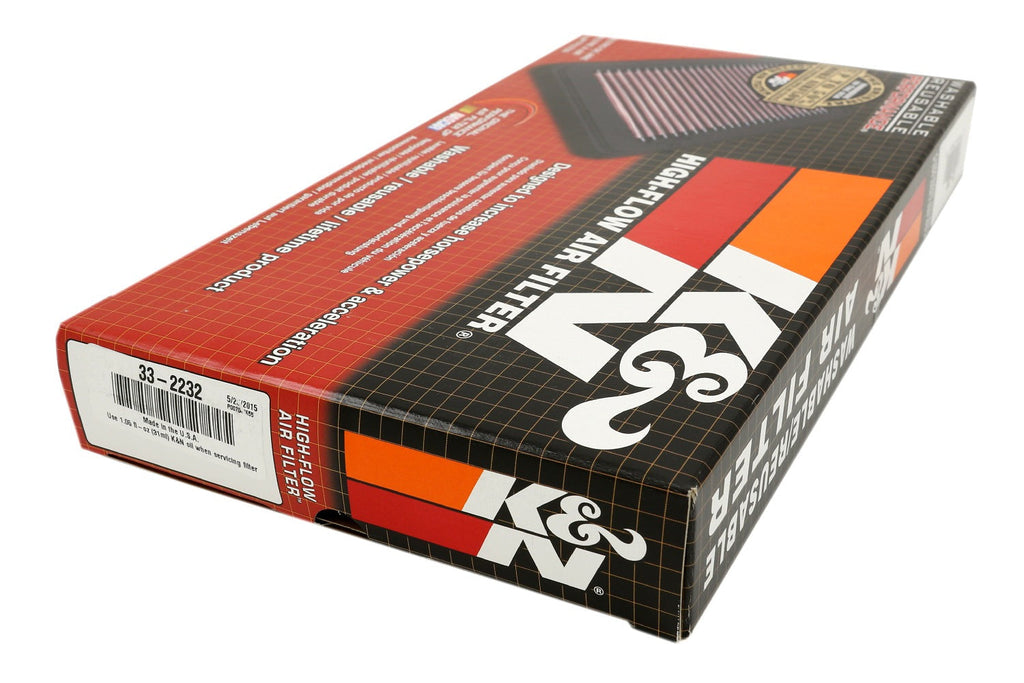 K&N Drop In Air Filter 11in O/S Length / 6.563in O/S Width / 1.063in Height - 2002-2007 Subaru WRX / 2004-2007 STI