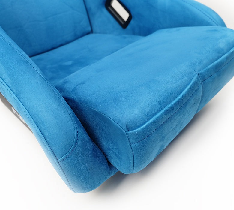 NRG Innovations FRP Bucket Seat ULTRA Edition w/ Pearlized Back Blue Alcantara - Universal