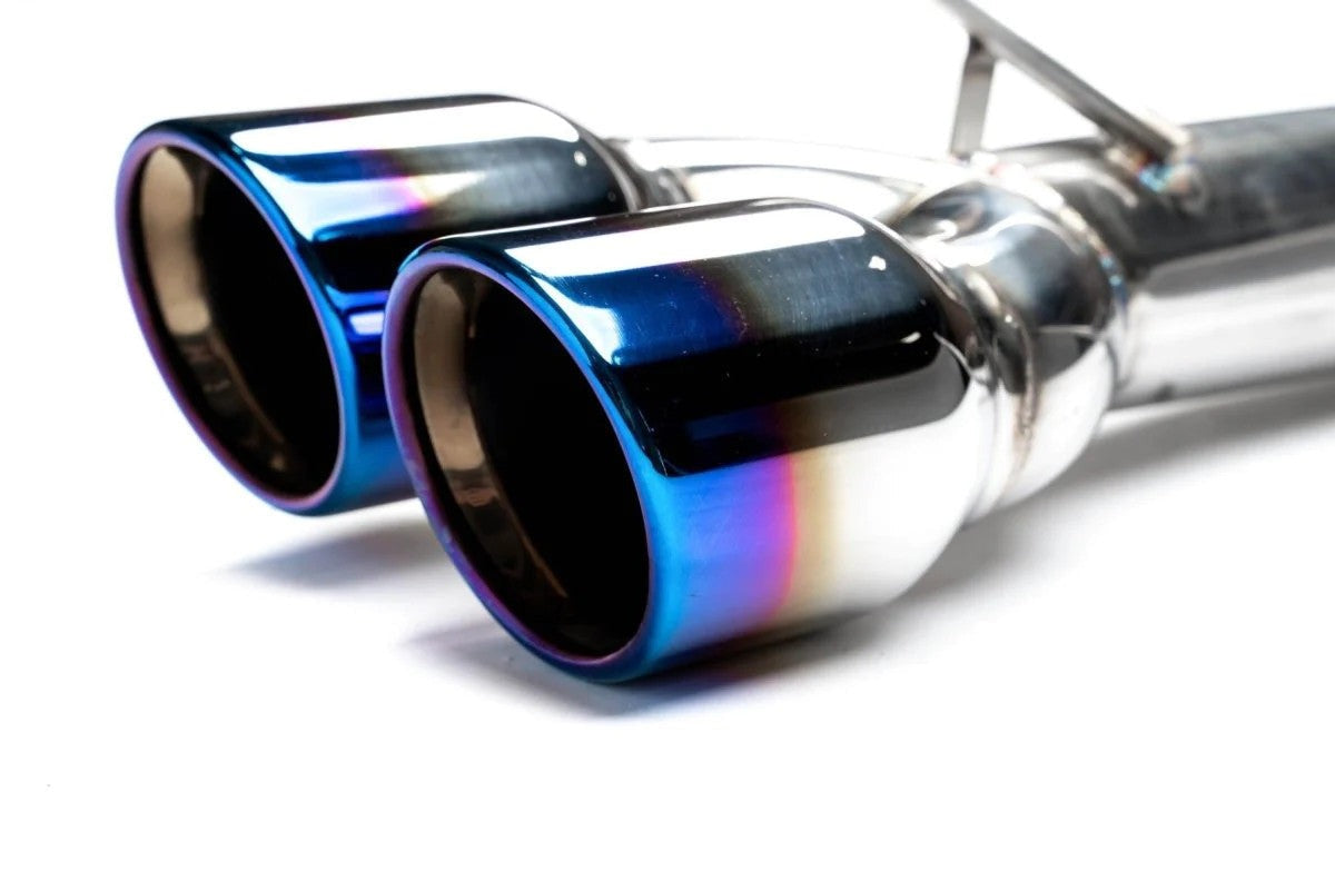 ETS Catback Exhaust System (Extreme / Add Resonator / No Mufflers / Blue Tips) - 2015-2021 Subaru WRX / STI