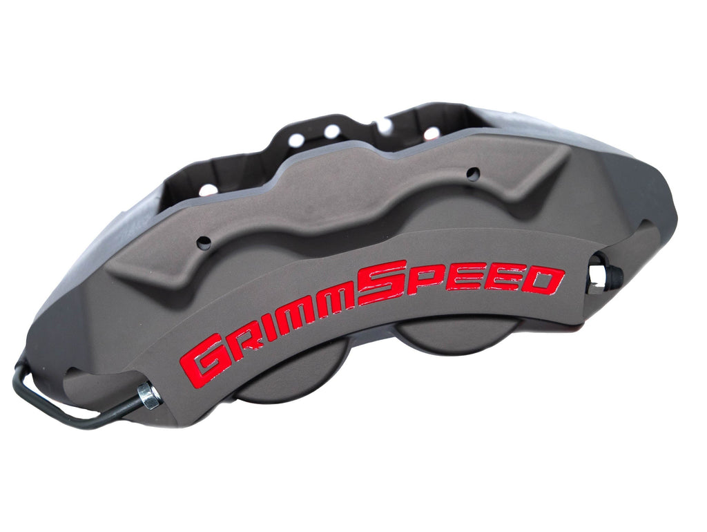 GrimmSpeed 4-Piston Brake Caliper Kit (326mm Rotor) - Gunmetal Gray - 2002-2021 Subaru WRX / STI