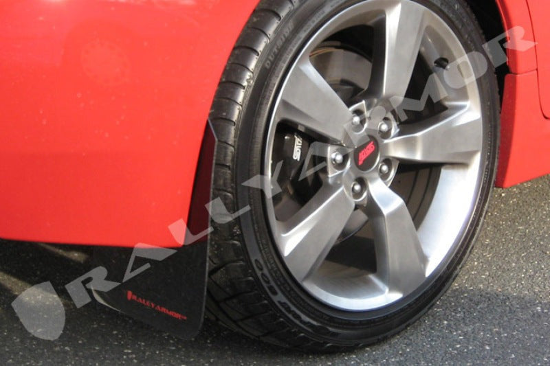 Rally Armor Black UR Mud Flap w/Red Logo - 2008-2014 Subaru STI (Hatch Only) / 2011-2014 WRX (Hatch Only)