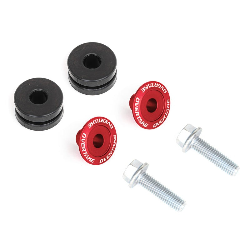 Overtake Top Mount Intercooler Isolator Bushings - Red - Subaru Models