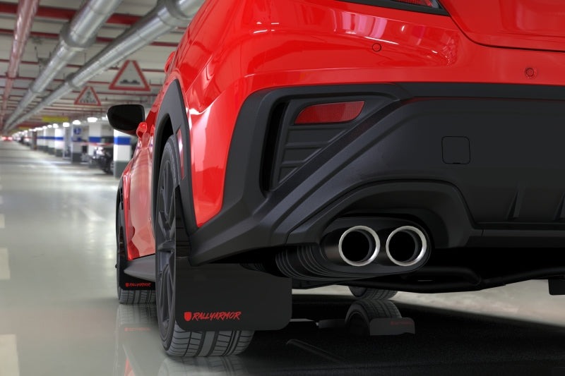 Rally Armor Black UR Mud Flap Altered Font Red Logo - 2022-2026 Subaru WRX