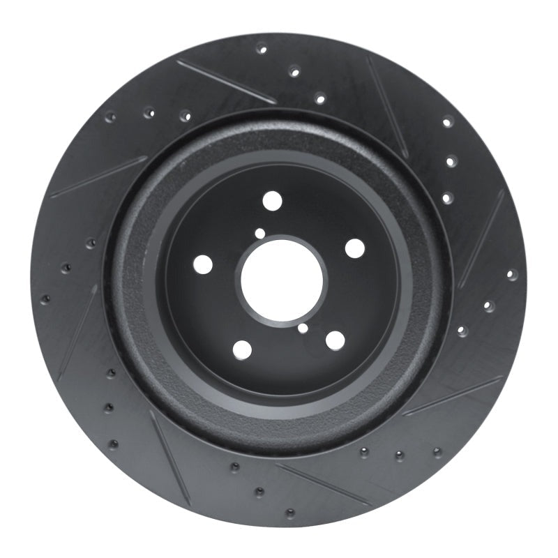 R1 Concepts Drilled & Slotted Black Rear Left Brake Rotor - 2019-2025 Subaru Ascent