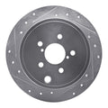R1 Concepts Drilled & Slotted Silver Rear Left Brake Rotor - 2008-2014 Subaru WRX / Subaru Impreza