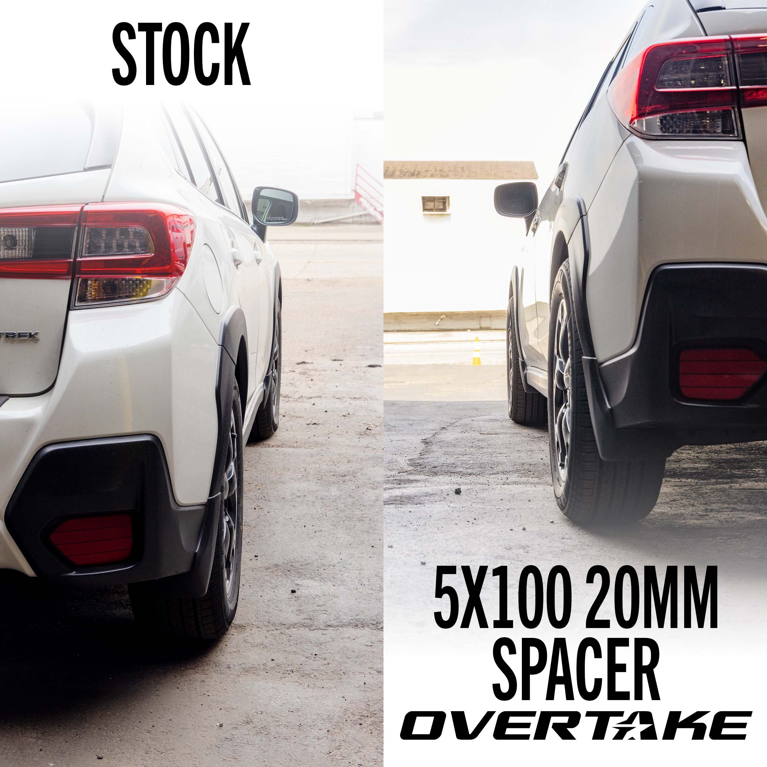 OVERTAKE Wheel Spacers - Pair - 20mm 5x100 - Subaru 2002-2014 WRX, 2004 STI, 2013-2026 BRZ/GR86, and more