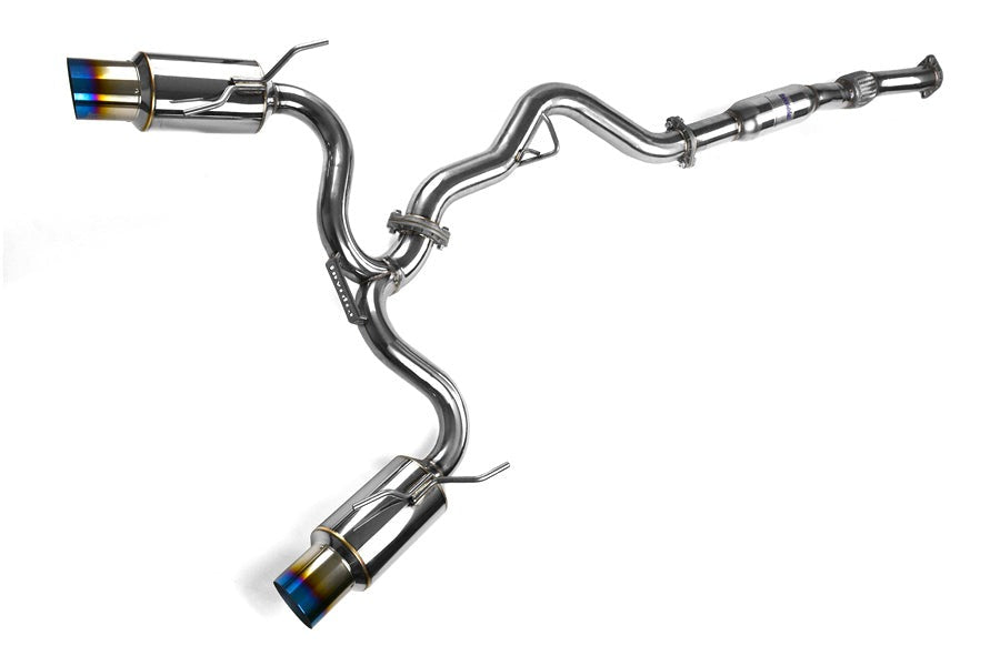 Invidia N1 Dual Exit Cat Back Exhaust - Titanium Tips - 2008-2014 Subaru STI Hatchback / 2011-2014 WRX Hatchback