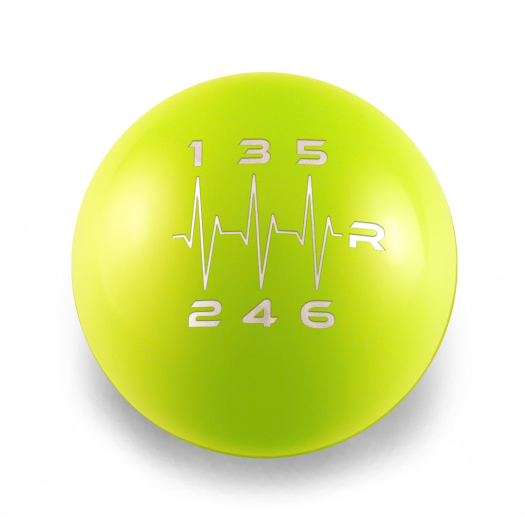 Billetworkz Weighted Shift Knob - 6 Speed Heartbeat Engraving - Subaru STI