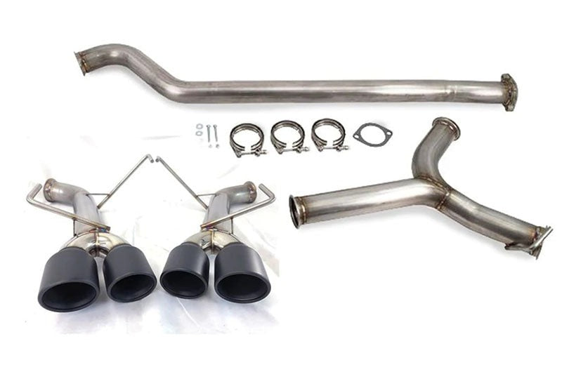 ETS Cat-Back Exhaust System No Muffler Resonated Stealth Black Tips - 2022-2024 Subaru WRX