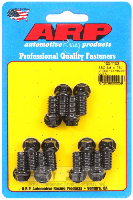 ARP SB Chevy 3/8 x .750in Drilled Hex Header Bolt Kit