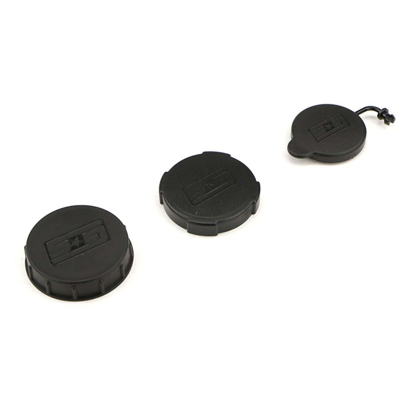 GrimmSpeed Engine Bay Reservoir Cap Set BLACK - 2002-2021 Subaru WRX/STI/FXT/OBXT/LGT